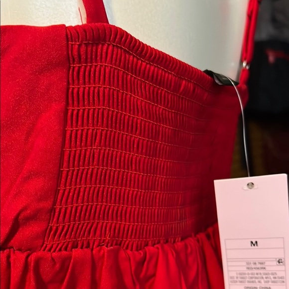 Red Spaghetti Strap Sundress for Wedding Guest - Picture 4 of 4